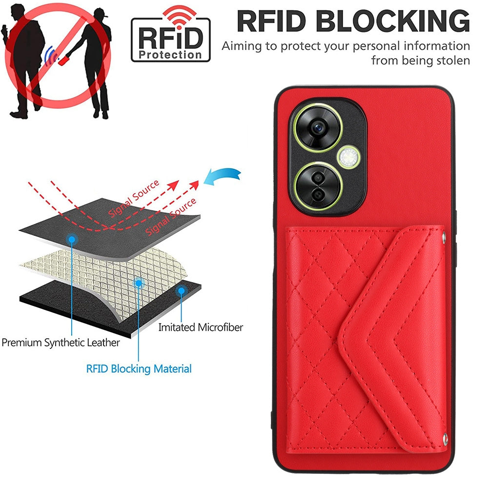 OPPO K11X Leather Case with Card Holder & RFID Protection, Long Lanyard Included