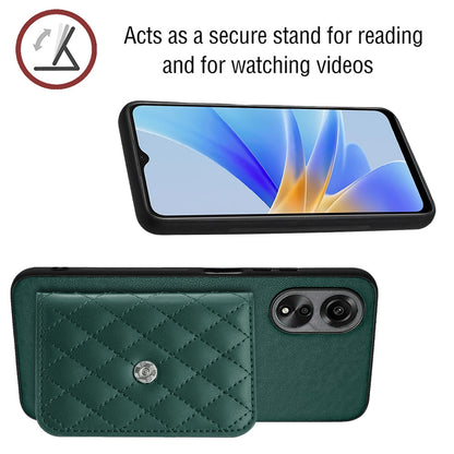 OPPO A17 Leather Case with Card Holder & RFID Protection, Long Lanyard Included