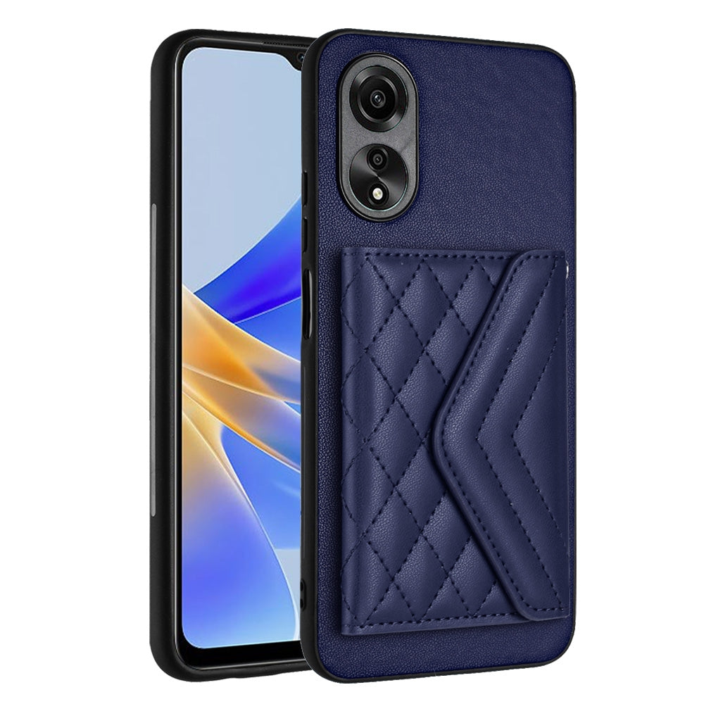OPPO A17 Leather Case with Card Holder & RFID Protection, Long Lanyard Included