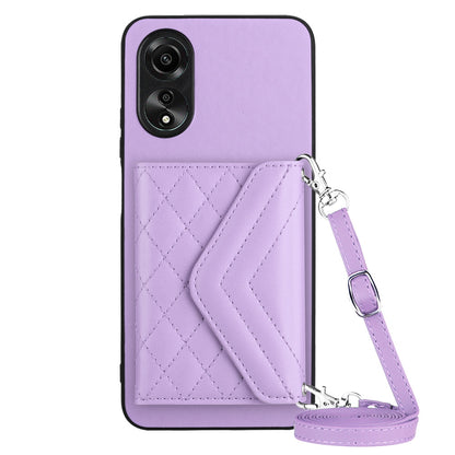 OPPO A17 Leather Case with Card Holder & RFID Protection, Long Lanyard Included