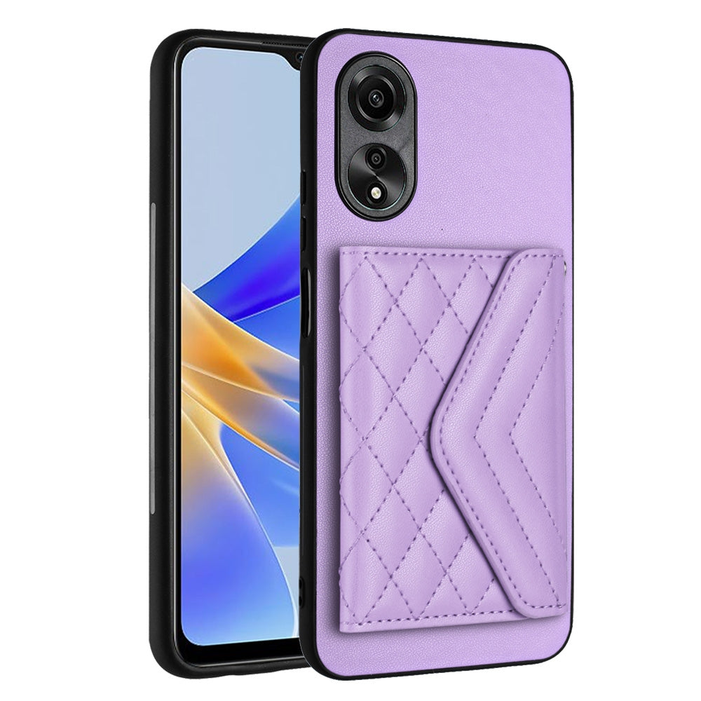 OPPO A17 Leather Case with Card Holder & RFID Protection, Long Lanyard Included