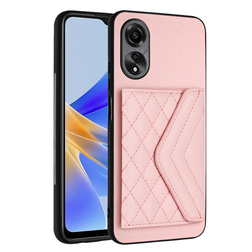OPPO A17 Leather Case with Card Holder & RFID Protection, Long Lanyard Included