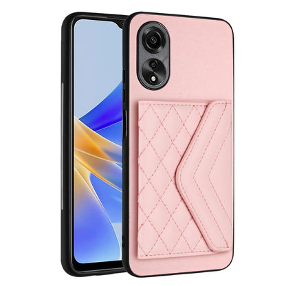 OPPO A17 Leather Case with Card Holder & RFID Protection, Long Lanyard Included