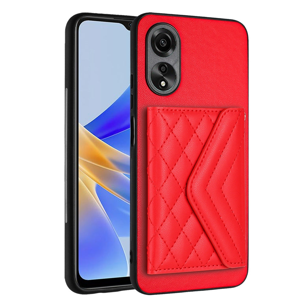 OPPO A17 Leather Case with Card Holder & RFID Protection, Long Lanyard Included