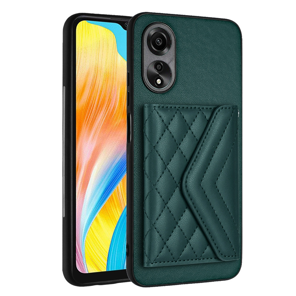 OPPO A38 4G Leather Case with Card Holder & RFID Protection, Long Lanyard Included