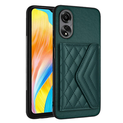 OPPO A18 4G Leather Case with Card Holder & RFID Protection, Long Lanyard Included