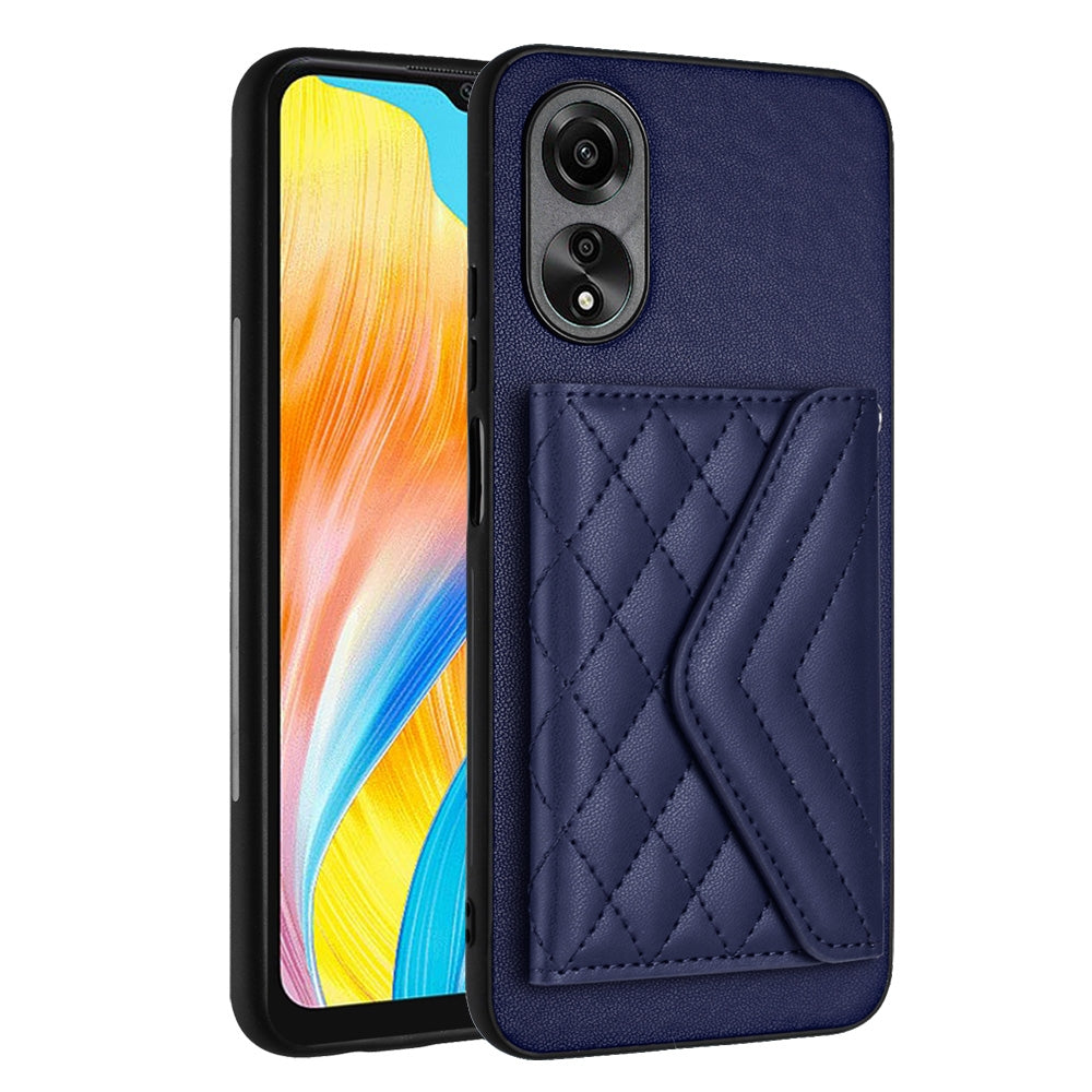 OPPO A38 4G Leather Case with Card Holder & RFID Protection, Long Lanyard Included