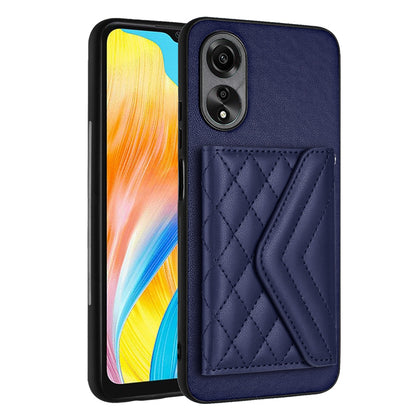 OPPO A38 4G Leather Case with Card Holder & RFID Protection, Long Lanyard Included