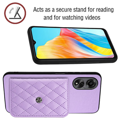 OPPO A38 4G Leather Case with Card Holder & RFID Protection, Long Lanyard Included