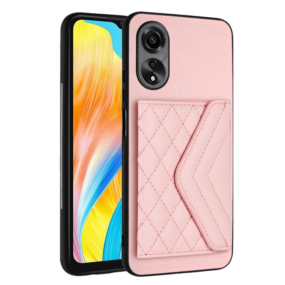 OPPO A18 4G Leather Case with Card Holder & RFID Protection, Long Lanyard Included