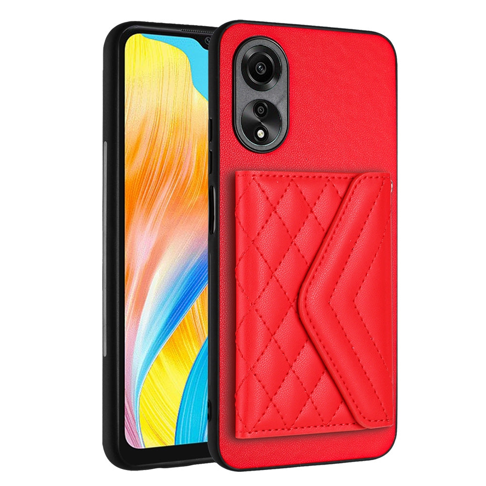 OPPO A38 4G Leather Case with Card Holder & RFID Protection, Long Lanyard Included