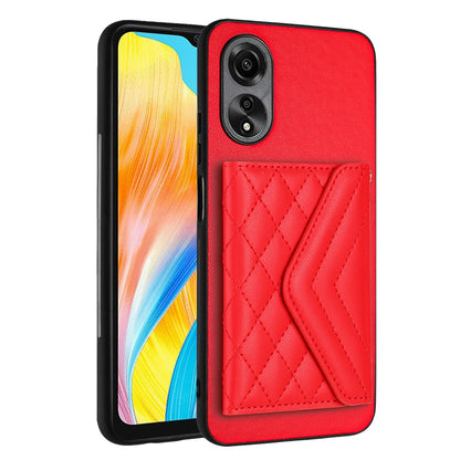 OPPO A18 4G Leather Case with Card Holder & RFID Protection, Long Lanyard Included