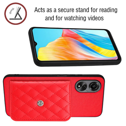 OPPO A38 4G Leather Case with Card Holder & RFID Protection, Long Lanyard Included