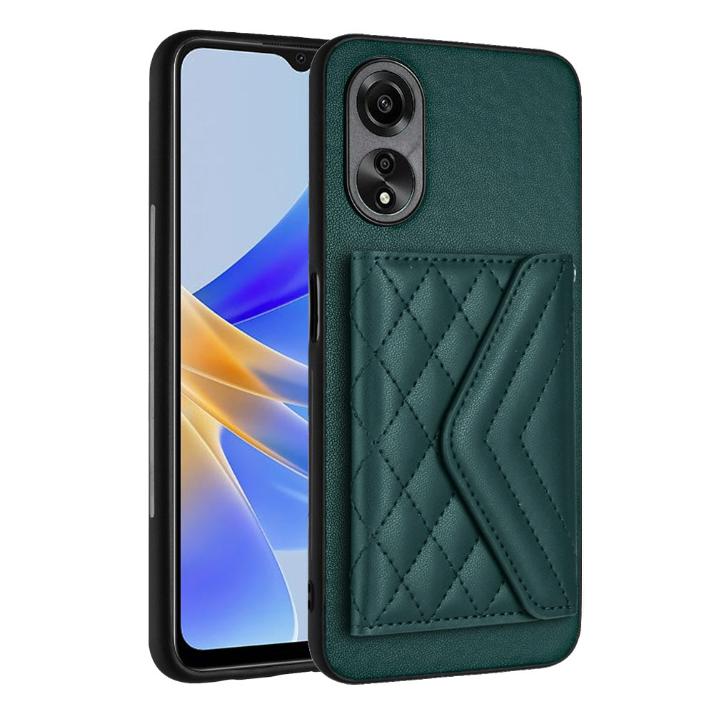 OPPO A58 Leather Case with Card Holder & RFID Protection, Long Lanyard Included