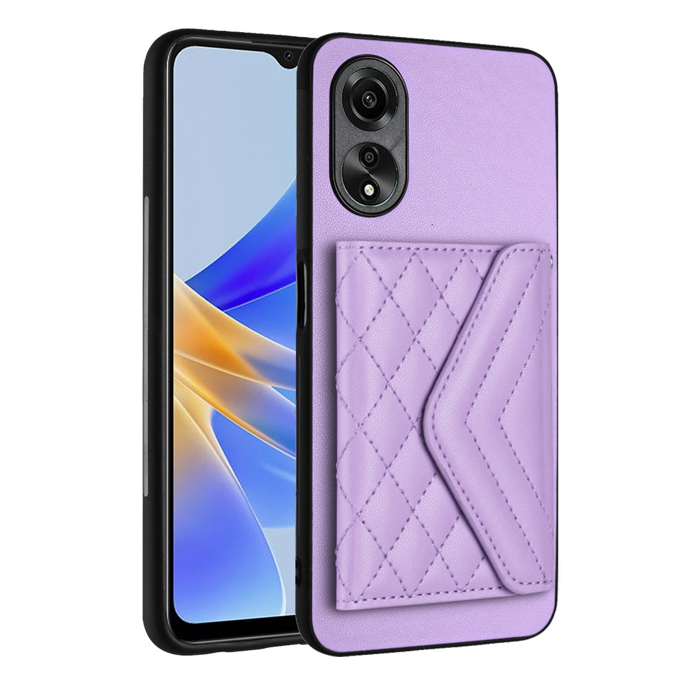 OPPO A58 Leather Case with Card Holder & RFID Protection, Long Lanyard Included