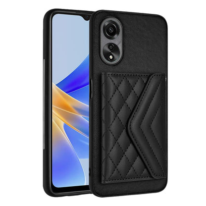 OPPO A58 Leather Case with Card Holder & RFID Protection, Long Lanyard Included