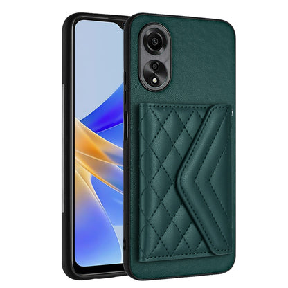 OPPO A58 4G Leather Case with Card Holder & RFID Protection, Long Lanyard Included