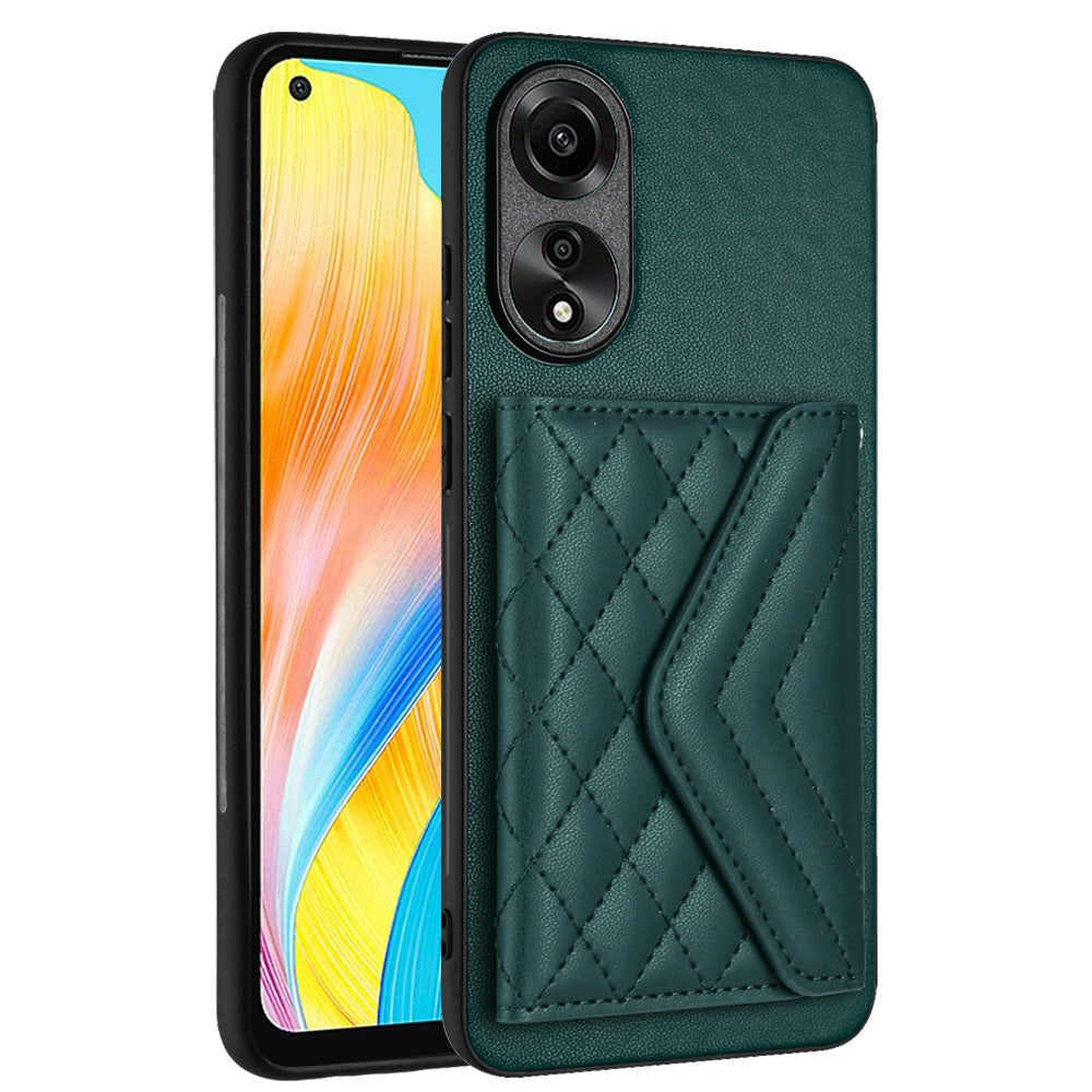 OPPO A78 4G Leather Case with Card Holder & RFID Protection, Long Lanyard Included