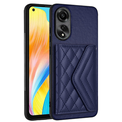 OPPO A78 4G Leather Case with Card Holder & RFID Protection, Long Lanyard Included