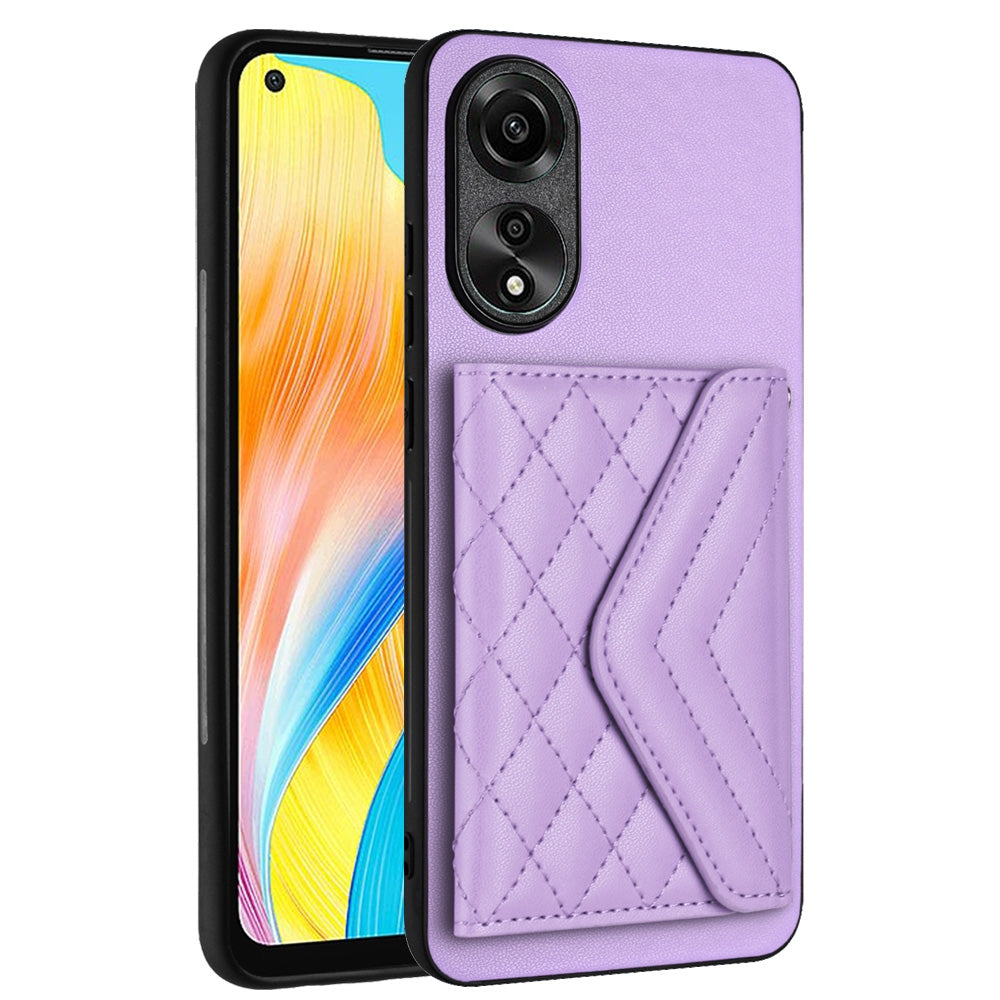 OPPO A78 4G Leather Case with Card Holder & RFID Protection, Long Lanyard Included