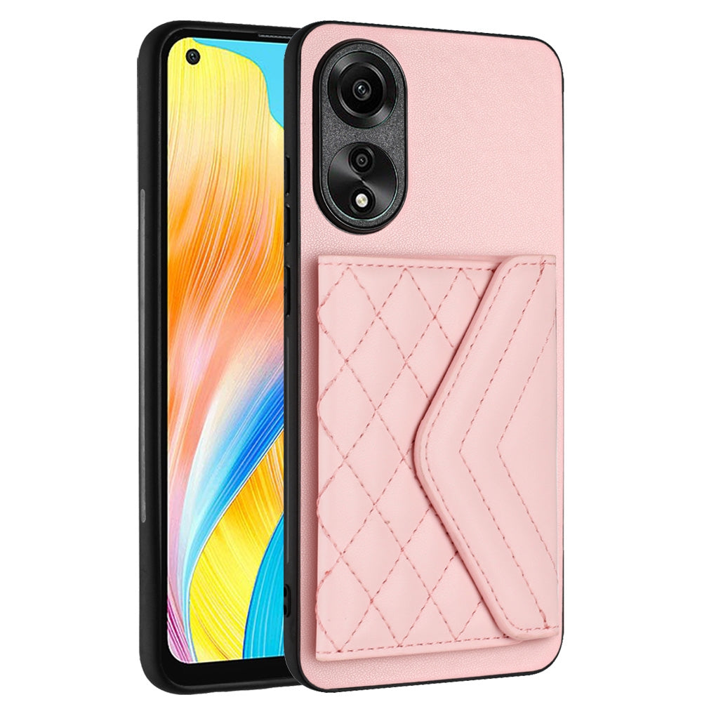 OPPO A78 4G Leather Case with Card Holder & RFID Protection, Long Lanyard Included