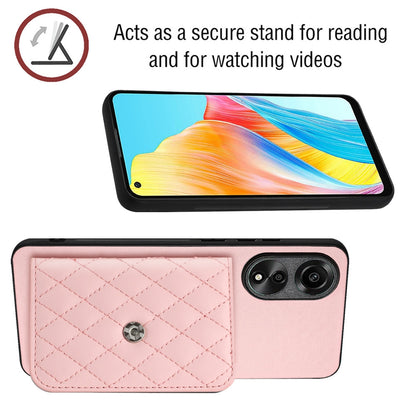 OPPO A78 4G Leather Case with Card Holder & RFID Protection, Long Lanyard Included