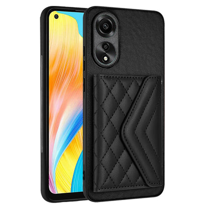 OPPO A78 4G Leather Case with Card Holder & RFID Protection, Long Lanyard Included
