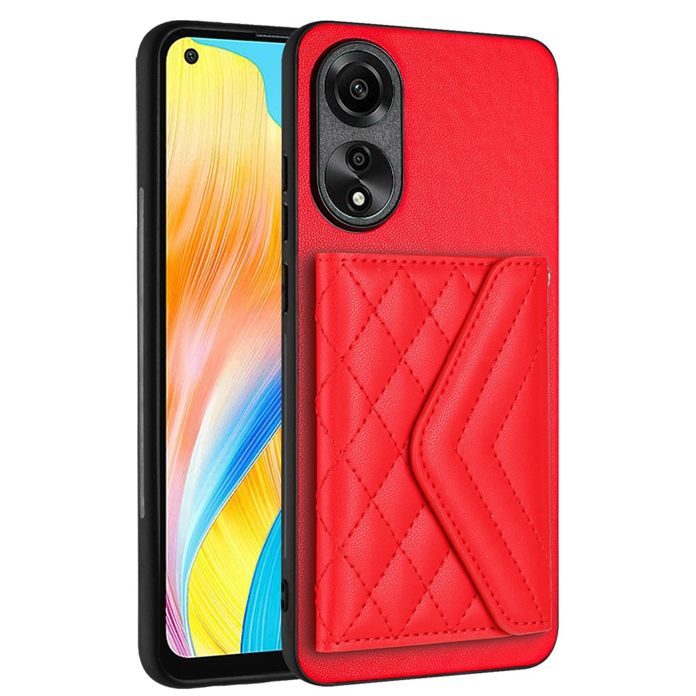 OPPO A78 4G Leather Case with Card Holder & RFID Protection, Long Lanyard Included
