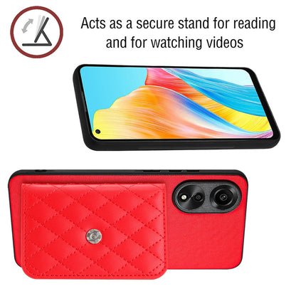 OPPO A78 4G Leather Case with Card Holder & RFID Protection, Long Lanyard Included