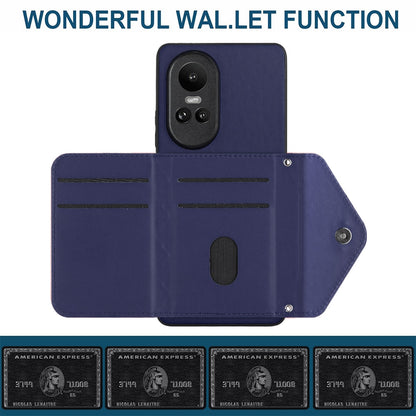 OPPO Reno10 5G Leather Case with Card Holder & RFID Protection, Long Lanyard Included
