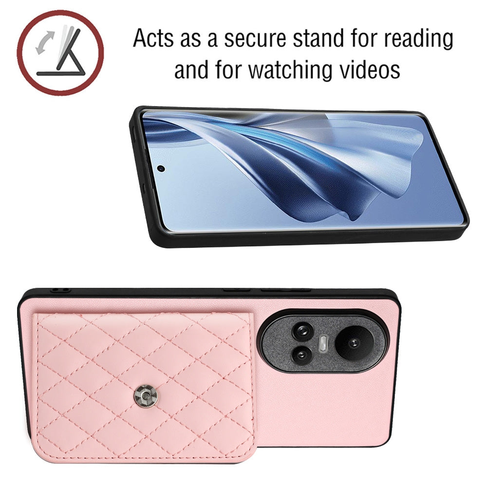 OPPO Reno10 5G Leather Case with Card Holder & RFID Protection, Long Lanyard Included
