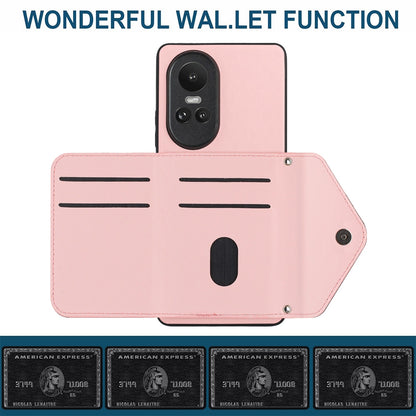 OPPO Reno10 5G Leather Case with Card Holder & RFID Protection, Long Lanyard Included