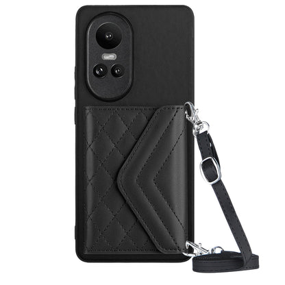 OPPO Reno10 5G Leather Case with Card Holder & RFID Protection, Long Lanyard Included