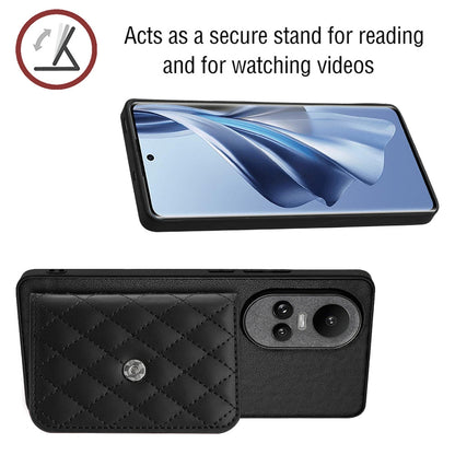 OPPO Reno10 5G Leather Case with Card Holder & RFID Protection, Long Lanyard Included