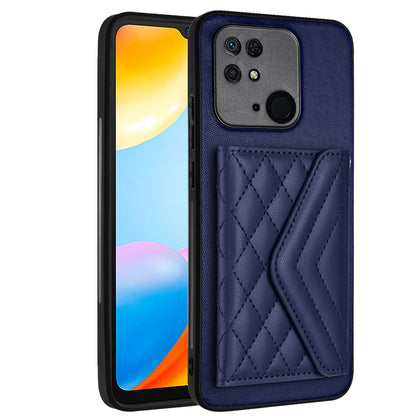 Xiaomi Redmi 10C Leather Case with Card Holder & RFID Protection, Long Lanyard Included