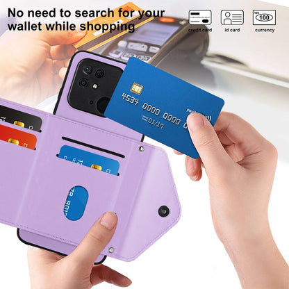 Xiaomi Redmi 10C Leather Case with Card Holder & RFID Protection, Long Lanyard Included