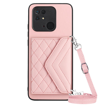 Xiaomi Redmi 10C Leather Case with Card Holder & RFID Protection, Long Lanyard Included