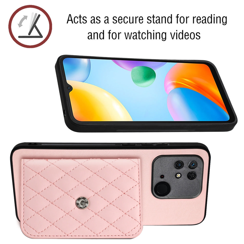 Xiaomi Redmi 10C Leather Case with Card Holder & RFID Protection, Long Lanyard Included