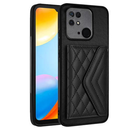 Xiaomi Redmi 10C Leather Case with Card Holder & RFID Protection, Long Lanyard Included
