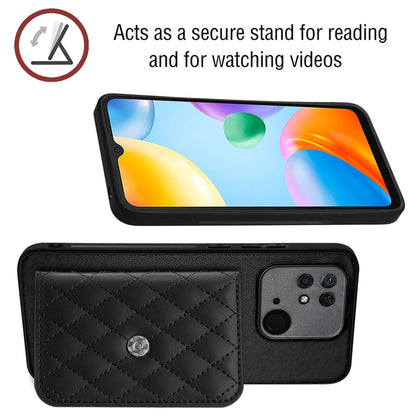 Xiaomi Redmi 10C Leather Case with Card Holder & RFID Protection, Long Lanyard Included