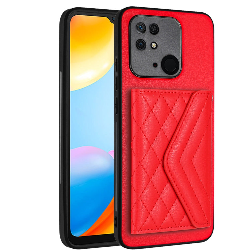 Xiaomi Redmi 10C Leather Case with Card Holder & RFID Protection, Long Lanyard Included