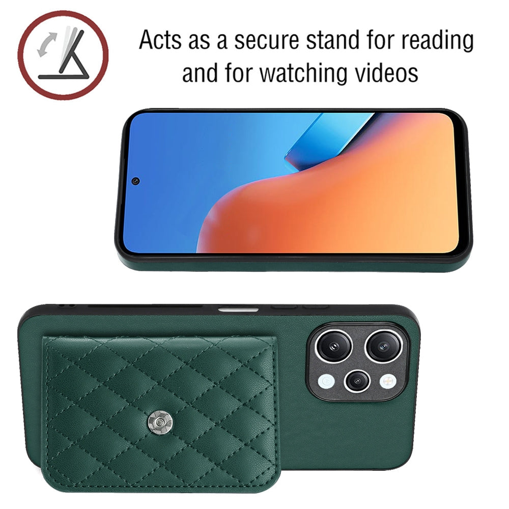 Xiaomi Redmi 12 4G Leather Case with Card Holder & RFID Protection, Long Lanyard Included