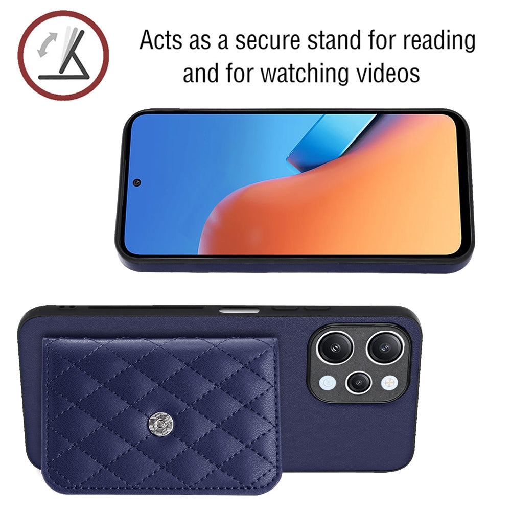 Xiaomi Redmi 12 4G Leather Case with Card Holder & RFID Protection, Long Lanyard Included
