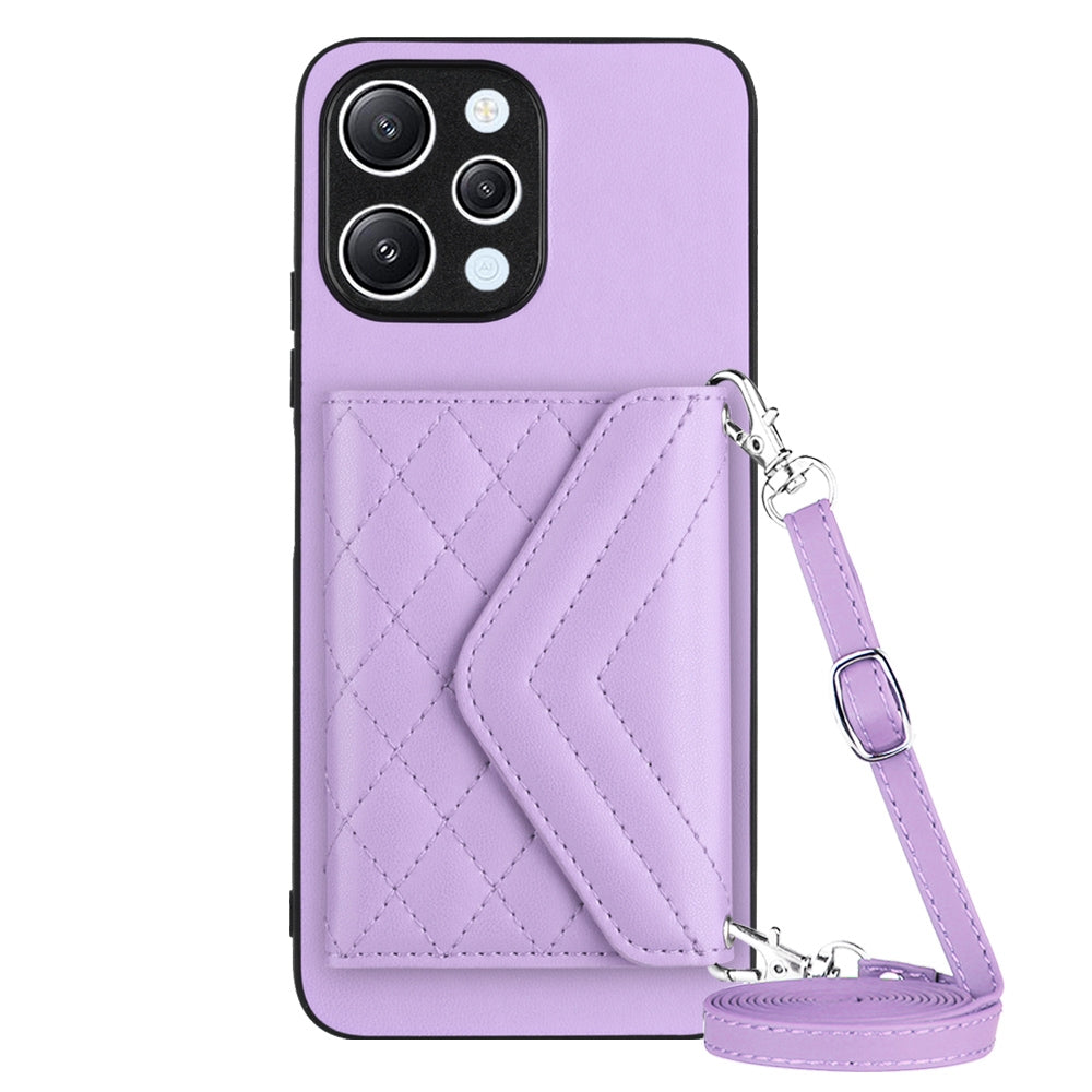 Xiaomi Redmi 12 4G Leather Case with Card Holder & RFID Protection, Long Lanyard Included