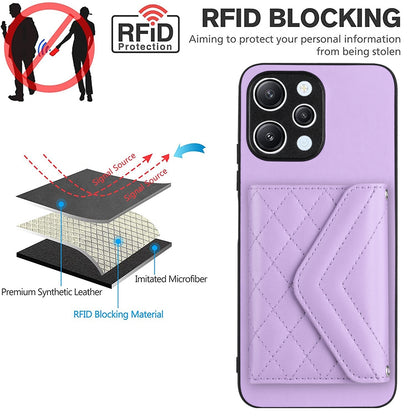 Xiaomi Redmi 12 4G Leather Case with Card Holder & RFID Protection, Long Lanyard Included