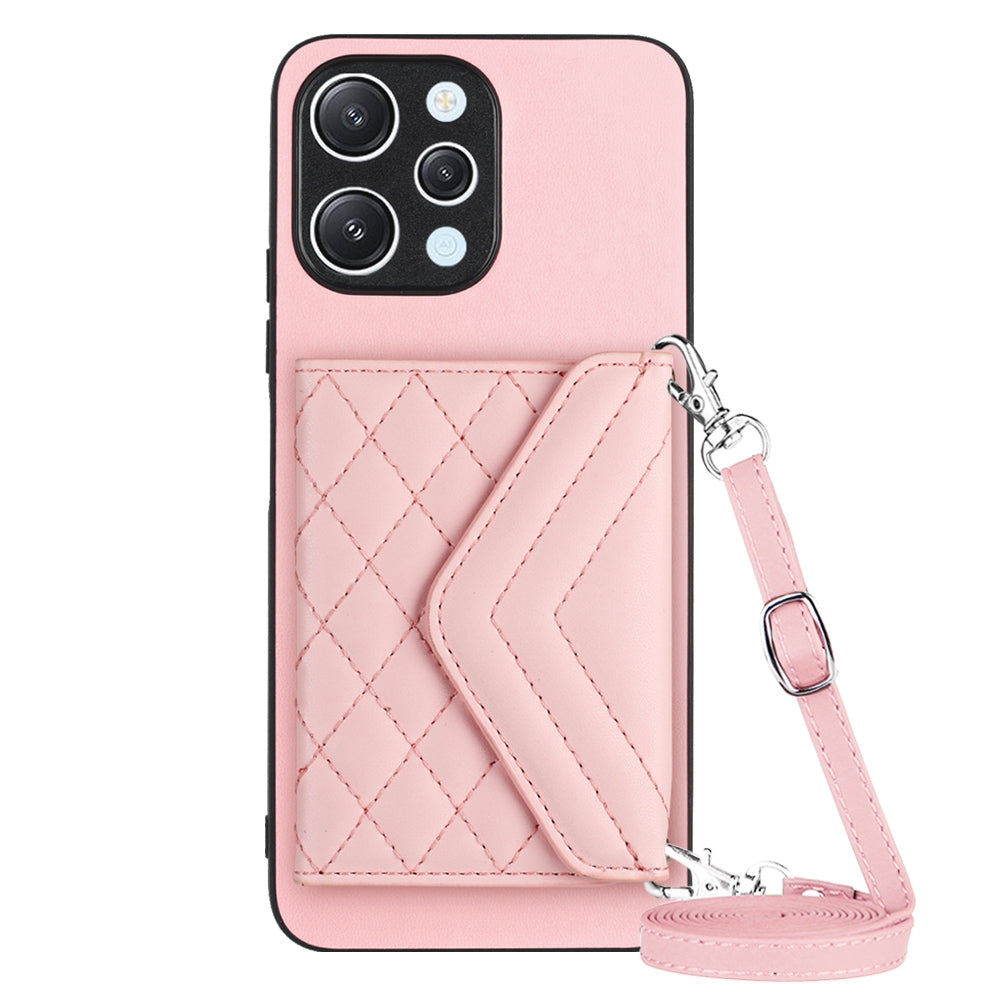 Xiaomi Redmi 12 4G Leather Case with Card Holder & RFID Protection, Long Lanyard Included