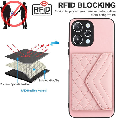 Xiaomi Redmi 12 4G Leather Case with Card Holder & RFID Protection, Long Lanyard Included