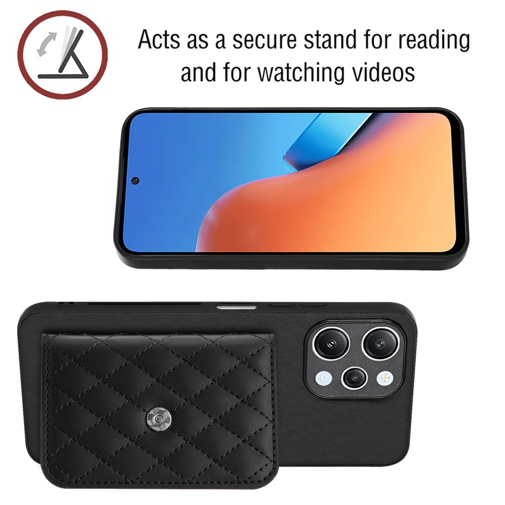 Xiaomi Redmi 12 4G Leather Case with Card Holder & RFID Protection, Long Lanyard Included