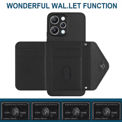 Xiaomi Redmi 12 4G Leather Case with Card Holder & RFID Protection, Long Lanyard Included