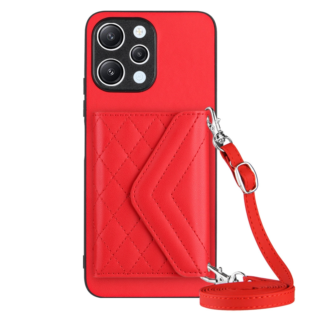 Xiaomi Redmi 12 4G Leather Case with Card Holder & RFID Protection, Long Lanyard Included